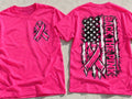 Back the Pink breast cancer awareness t-shirt, front and back view
