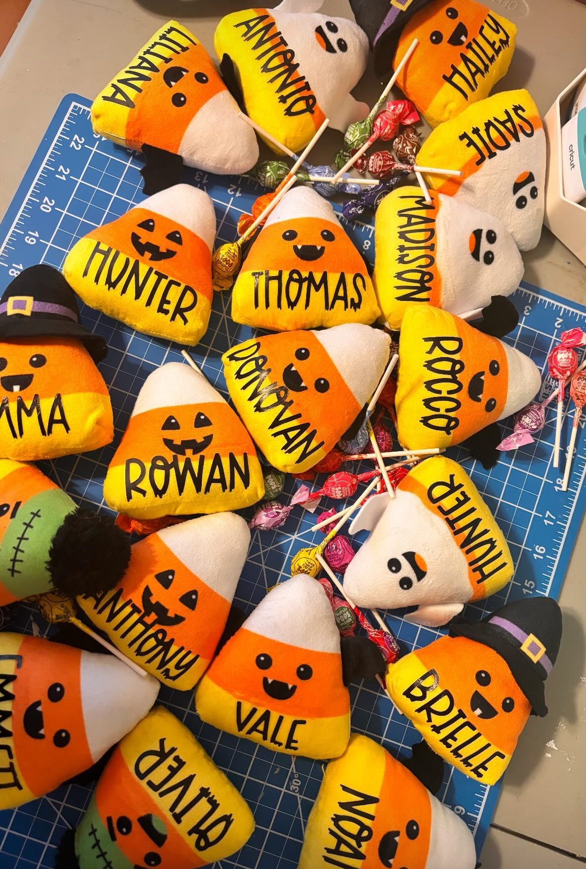 Candy corn plushies